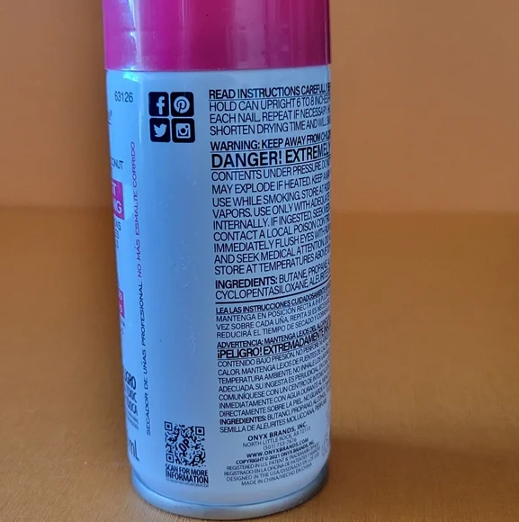 Onyx Professional Spray on Nail Dry w/Island Coconut Scent 2oz - Picture 3 of 6